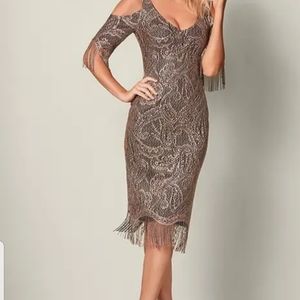 Gold Lace Fringe Dress- New Never Worn